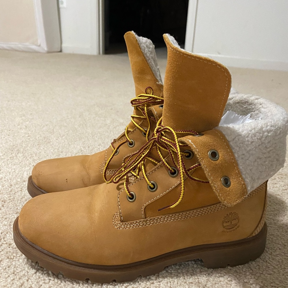 Timberland fleece fold down boots